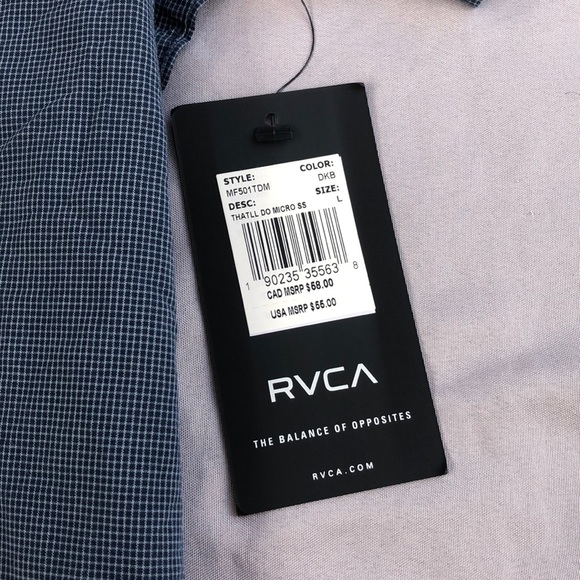 RVCA men’s short sleeve button down shirt - Picture 2 of 4
